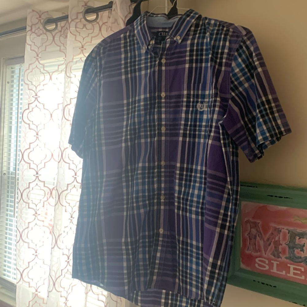 Three men’s button down size large.